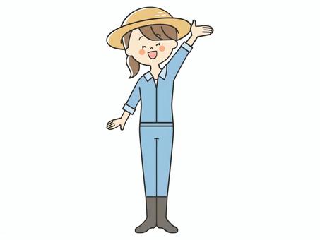 案内する農家の女性 紹介,案内,説明,農家,教える,紹介する,解説,アドバイス,重要,元気のイラスト素材