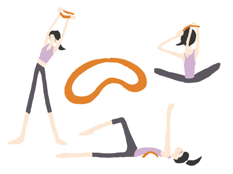 Illustration, yoga, health, stretch, 