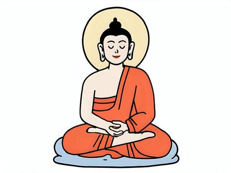 阿弥陀様 阿弥陀様,阿弥陀如来,如来,仏教,神様,仏,一尊のイラスト素材