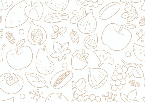 かわいい秋の味覚-壁紙-5 紅葉,秋,秋の味覚,壁紙,くだもの,フルーツ,果実,洋梨,りんご,林檎のイラスト素材