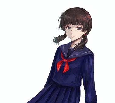 女学生_通常 女学生_通常 女の子,学生,かわいいのイラスト素材