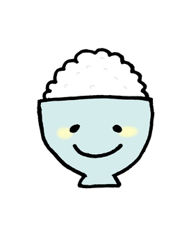 お茶碗のキャラクター（ブルー）