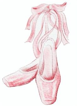 トウシューズ01 バレエ,トゥシューズ,靴,シューズ,かわいい,ポワント,ダンス,リボン,水彩,イラストのイラスト素材