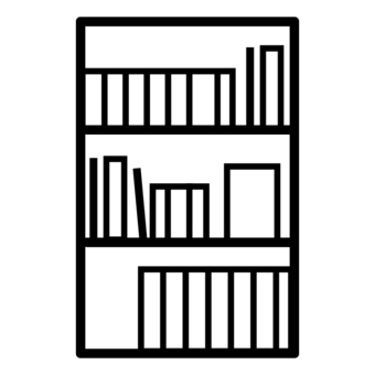 Bookshelf illustration icon, , JPG, PNG and AI