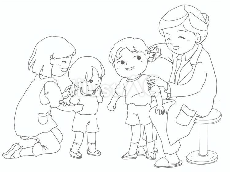 耳鼻科検診（集団検診） 子ども,集団検診,耳鼻科検診のイラスト素材