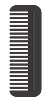 コーム1(ブラック) くし,コーム,ブラック,モノクロ,美容師,理容,アイコン,道具,ワンポイント,通し櫛のイラスト素材
