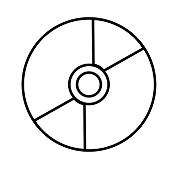 CDアイコン（線画） cd,dvd,レコード,音楽,演奏,ミュージック,メディア,光ディスク,ディスク,ブルーレイのイラスト素材