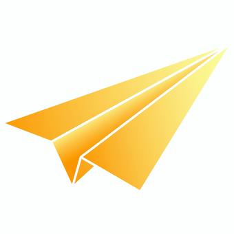 グラデーションの紙ひこうき（オレンジ） 紙ひこうき,折り紙,飛行機,飛ぶ,グラデーション,きれい,メッセージ,メール,手紙,お便りのイラスト素材