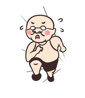 猛ダッシュする男性 猛ダッシュ,走る,男性,全身,人物,ダッシュ,シュール,ゆるい,急ぐ,スポーツのイラスト素材