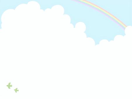 Illustration, sky, rainbow, frame, 