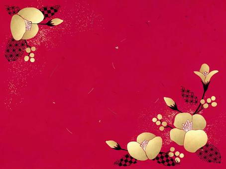 New Year's card Kin no Tsubaki Japanese background 109 New Year's card Kin no Tsubaki Japanese background 109