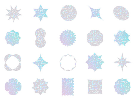 ホロテクスチャマークセット ホロテクスチャマークセット ホログラム,オーロラ,テクスチャ,マーク,アイコン,フレーム,セット,ベクター,デザイン,シンボルのイラスト素材