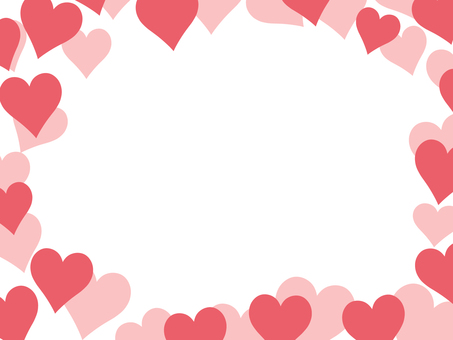 ハートのフレーム01 冬,ハート,フレーム,背景,テンプレート,デザイン,装飾,ピンク,白,シンプルのイラスト素材