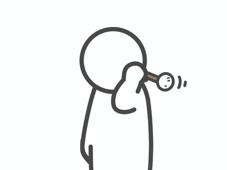 Illustration, earpick, ear cleaning, motion, 