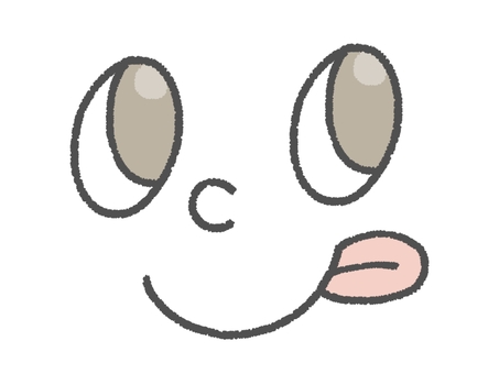 舌を出した美味しそうな顔 美味しい,顔,舌,出す,うまい,笑顔,手描き,かわいいのイラスト素材