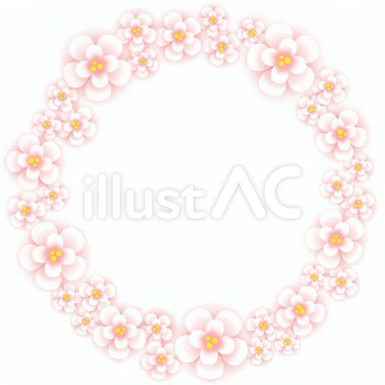 桜のリースフレーム 桜,春,花のイラスト素材