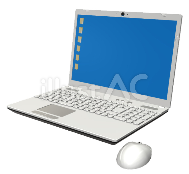 ノートPCとマウス ノートpc,ノートパソコン,ラップトップのイラスト素材