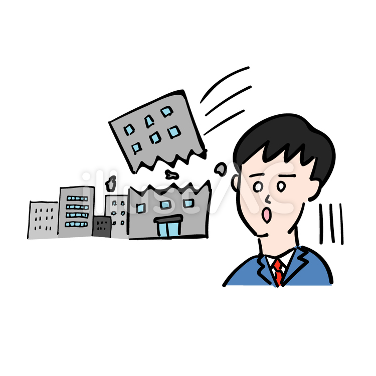 倒産 倒産,破産,会社員のイラスト素材