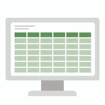 エクセル 表,データベース,シート,テーブル,スプレッド,シンプル,excel,パソコン,デスクトップ,ビジネスのイラスト素材