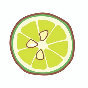 半分にカットしたすだち 半分にカットしたすだち すだち,カット,半分,種,柑橘,果物のイラスト素材