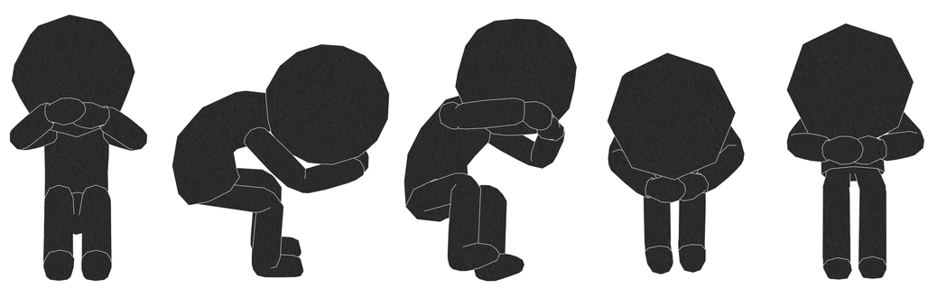 棒人間　ペパクラ風　座って突っ伏す 睡眠,昼寝,仮眠,うたた寝,人物,眠る,休憩,突っ伏す,うつ伏せ,泣くのイラスト素材