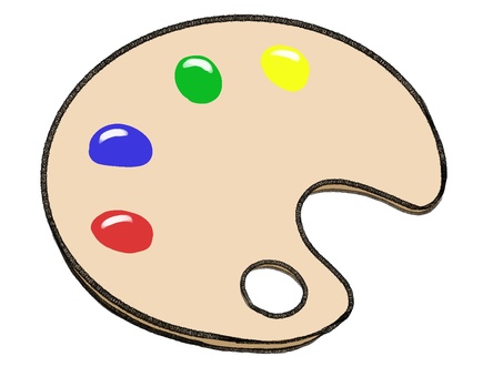 木製パレット パレット,絵の具,お絵かき,絵画,手描き,ゆるい,カラーイラスト,背景透過,シンプル,アイコンのイラスト素材