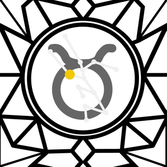 シームレスなモザイク　牡牛座の線画　ｐ  牡牛座,おうし座,星座,星,占い,運勢,星占い,ホロスコープ,占星術,12星座のイラスト素材