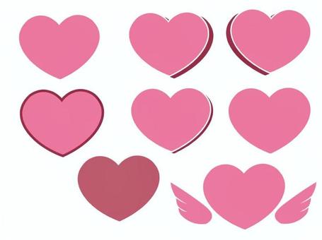 ハート　素材　ピンク