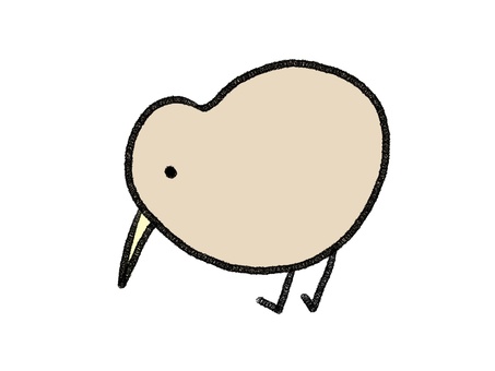ゆるキウイ キウイ,鳥,nz,手描き,ゆるい,かわいい,ポップ,落書き,背景透過,素材のイラスト素材