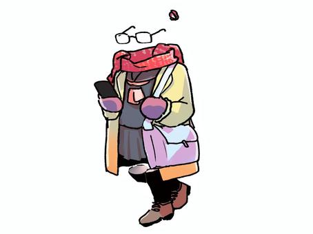 透明人間の女子高生(冬服)