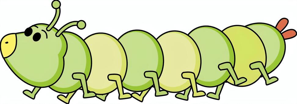 イモムシ　 イモムシ,幼虫,昆虫,子供,生き物,歩く,小さい,デフォルメ,キャラのイラスト素材