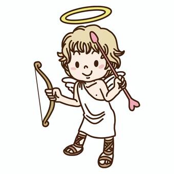 エンジェルキューピット エンジェル,キューピット,天使,天使の輪,弓,コスプレ,手描きのイラスト素材