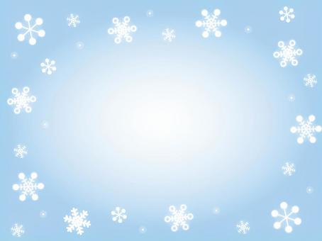 雪の結晶ぼかしフレーム　水色