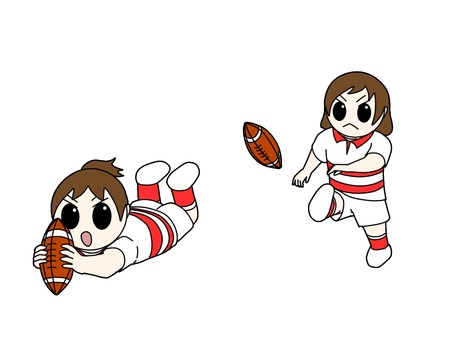 2ラグビー女子 運動,スポーツ,ラグビー,球技,闘球,女子のイラスト素材