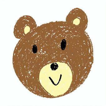 クレヨン＿動物_クマ クマ,クレヨン,落書き,お絵描き,手描き,絵,動物,かわいいのイラスト素材