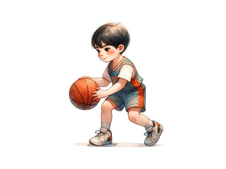 Illustration, boy, sports, basketball, 