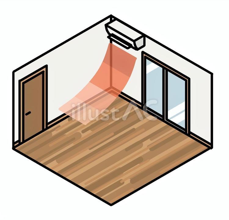 暖房の効いた部屋 アイソメトリック,室内,リビングのイラスト素材