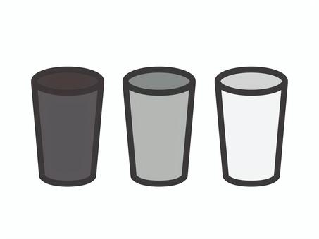 シンプルなコップ３色セット03 コップ,シンプル,白,灰,アイコン,マーク,セットのイラスト素材