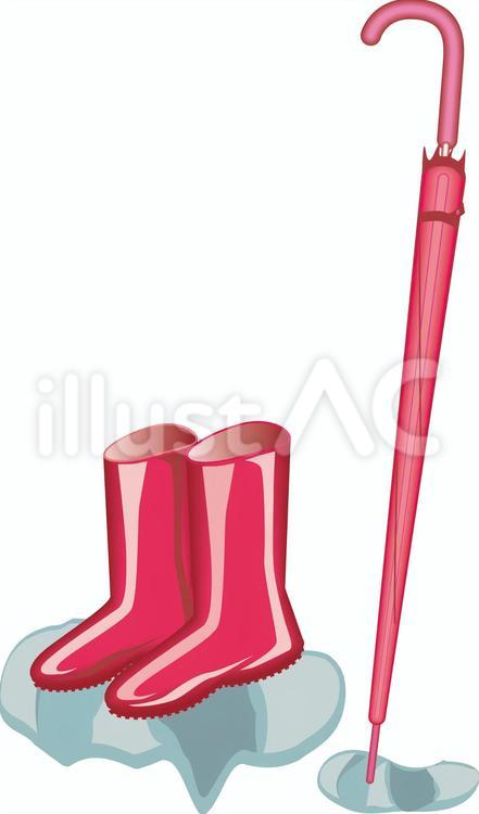 雨具使用後 雨具,傘,長靴のイラスト素材