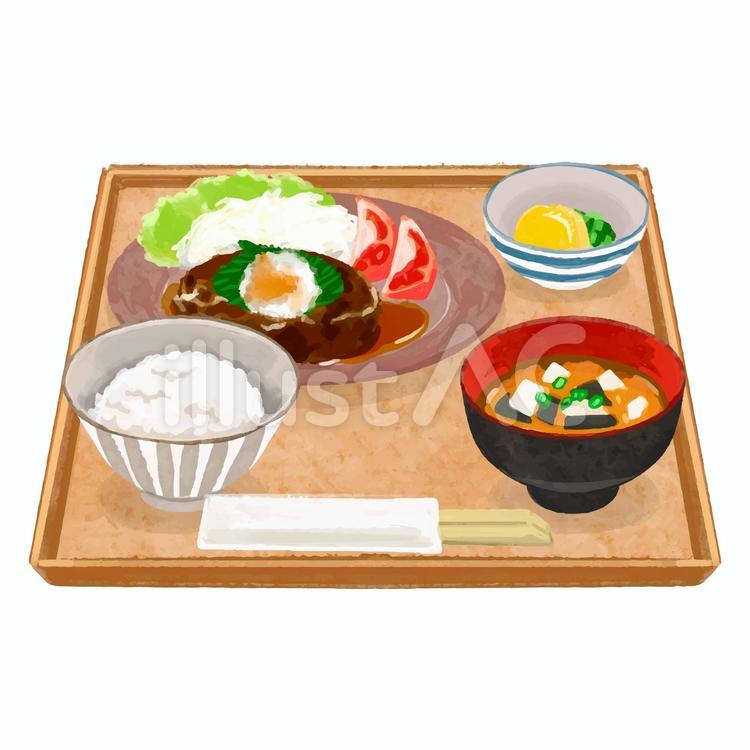 ご飯もの　和風ハンバーグ定食 和風ハンバーグ,定食,ご飯のイラスト素材