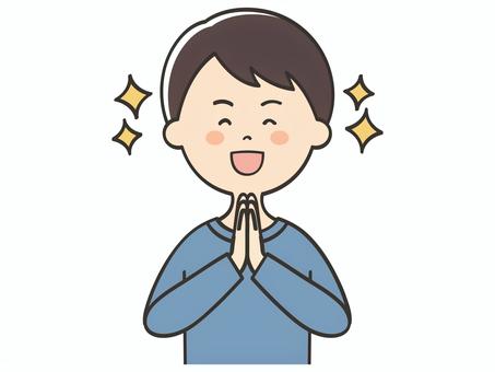 感激する男性 感激する男性 感謝,感動,感激,素敵,ワクワク,ありがとう,お礼,嬉しい,喜び,笑顔のイラスト素材