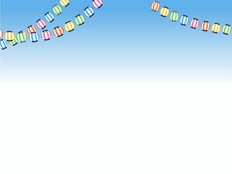 Blue sky and lantern background [Summer festival], , JPG and PNG