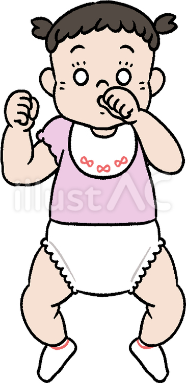 指しゃぶりをする赤ちゃん 赤ちゃん,ベビー,乳児のイラスト素材