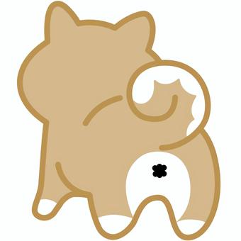 柴犬（うしろ）1 柴犬,犬,動物,立つ,うしろ,しっぽ,おしり,シンプル,かわいい,キュートのイラスト素材