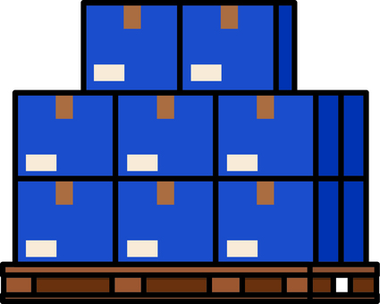 青の段ボールのパレットです。 青の段ボールのパレットです。 段ボール,パレット,シンプル,箱,積載,荷物,物流,倉庫,工場,運搬のイラスト素材