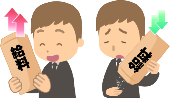 Illustration, wage increase, wage, decline, 