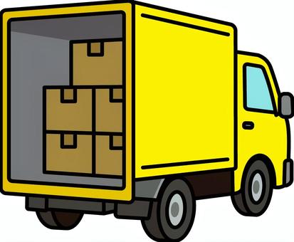 黄色の運搬用トラックです。 運搬,トラック,シンプル,荷物,積み込み,車両,物流,荷台,運送,荷役のイラスト素材