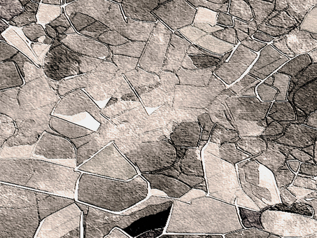 石垣石畳のイメージのテクスチャの壁紙素材 石垣,石畳,イメージ,抽象的,テクスチャ,画像,背景,壁紙,モノクロ,セピアのイラスト素材