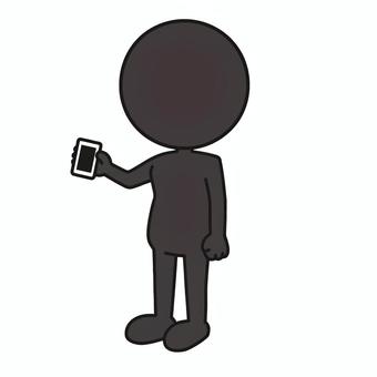 スマホを持つ棒人間 棒人間,スマートフォン,携帯,スマホ,通信,通話,確認,連絡,メッセージ,通知のイラスト素材