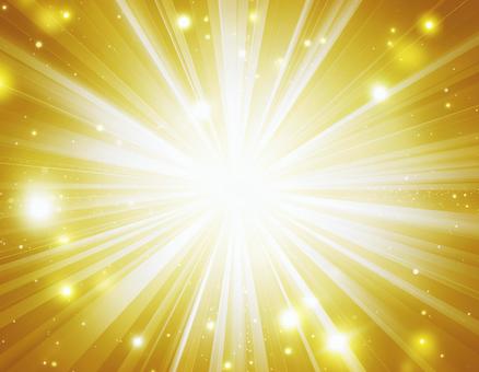 光の爆発、鮮やかな黄色の背景